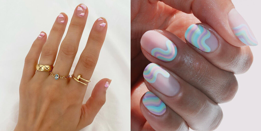 Curly Summer Nails for Using Pastel