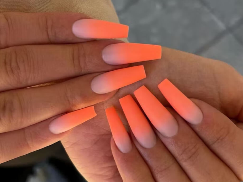 Ombre Orange Summertime Nails